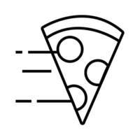 ícone de estilo de linha de porção de pizza vetor