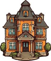mansão casa desenho animado estilo vetor ilustração, ai gerado