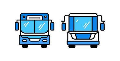 ônibus azul ícone. vetor cor ilustração