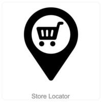 loja localização e localização ícone conceito vetor