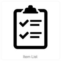 item Lista e Lista ícone cocept vetor