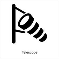 telescópio e astronomia ícone conceito vetor