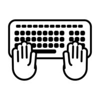 ícone de estilo de linha de computador de teclado vetor