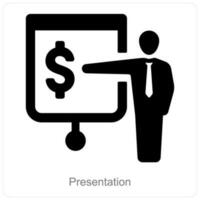 apresentação e finança ícone conceito vetor