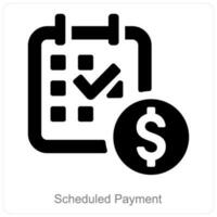 agendado Forma de pagamento e calendário ícone conceito vetor