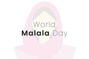 mundo malala dia, Julho 12. malala dia conceito. malala yousafzai citar, ilustração vetor