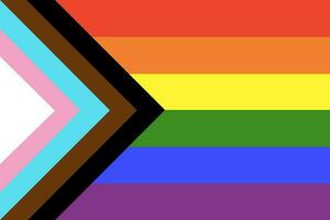 inclusivo lgbtq mais progresso orgulho bandeira fundo, padronizar. orgulho arco Iris bandeira. orgulho mês.