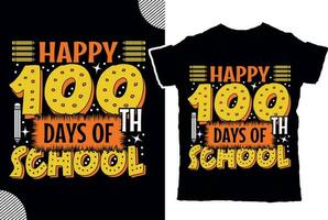 feliz 100 º dias do escola, t camisa Projeto vetor