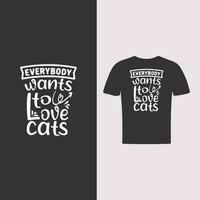 vetor gato citações e gato amante t camisa Projeto modelo