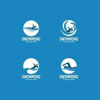 ilustração de modelo de vetor de logotipo de pessoas nadando