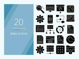 dados Ciência preenchidas ícone para baixar vetor