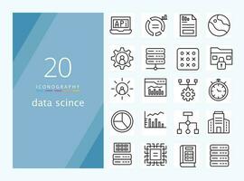 dados Ciência linha ícone para baixar vetor