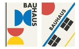 brutalista Projeto elementos. cartazes com geométrico formas. na moda anos 90 estilo. bauhaus Projeto estilo. vetor