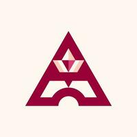 carta uma logotipo Projeto inspiração com triângulos e diamantes, carta uma logotipo Projeto simples mas elegante vetor