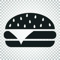 hamburguer velozes Comida plano vetor ícone. Hamburger símbolo logotipo ilustração. o negócio conceito simples plano pictograma em isolado fundo.
