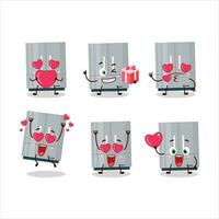 geladeira desenho animado personagem com amor fofa emoticon vetor