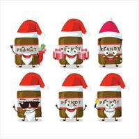 santa claus emoticons com amendoim jarra desenho animado personagem vetor