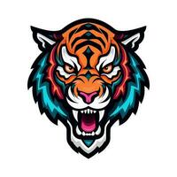 expressivo mão desenhado tigre ilustração dentro logotipo projeto, exibindo graça e força. perfeito para marcas querendo uma toque do selvagem elegância vetor