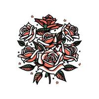 rosas flor mão desenhado logotipo Projeto ilustração vetor