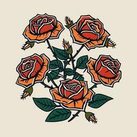 rosas flor mão desenhado logotipo Projeto ilustração vetor