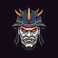 zumbi samurai armaduras mão desenhado logotipo Projeto ilustração vetor