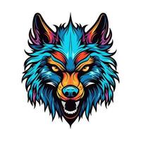 único e hipnotizante Lobo cabeça ilustração, mão desenhado com intrincado detalhes. perfeito para logotipo desenhos este exalar poder e selvagem espírito vetor