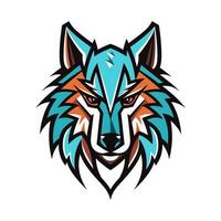 intrincado Lobo cabeça mão desenhado logotipo Projeto ilustração. cativante e poderoso símbolo do força e resiliência vetor