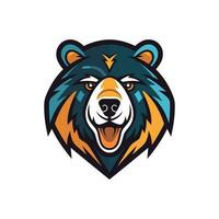 majestoso Urso cabeça ilustração com intrincado mão desenhado detalhes. perfeito para logotipo desenhos com uma Forte e poderoso vibração vetor