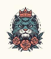 gato cabeça vestindo uma coroa vetor grampo arte ilustração
