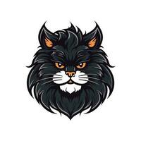 gato cabeça logotipo Projeto ilustração vetor