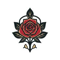 romântico rosas flor vetor logotipo grampo arte ilustração