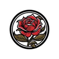 rosas flor logotipo grampo arte ilustração vetor