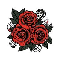romântico rosas flor vetor logotipo grampo arte ilustração