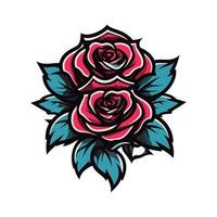 romântico rosas flor vetor logotipo grampo arte ilustração