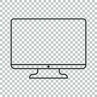 computador vetor ilustração dentro linha estilo. monitor plano ícone. televisão símbolo.