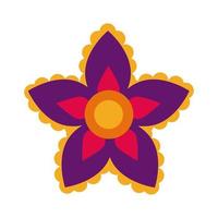 ícone de estilo simples de decoração de pétalas de flores de Diwali vetor