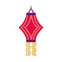 lâmpada de papel diwali pendurada ícone de estilo plano vetor