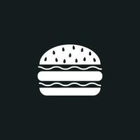 hamburguer velozes Comida plano vetor ícone. Hamburger símbolo logotipo ilustração.