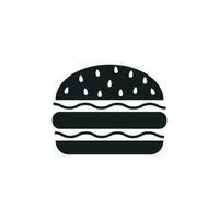 hamburguer velozes Comida plano vetor ícone. Hamburger símbolo logotipo ilustração.