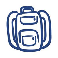 ícone de estilo de formato livre de equipamento de mochila escolar vetor