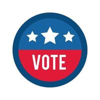 vote palavra no ícone de estilo plano das eleições dos EUA do carimbo do círculo vetor