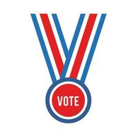vote palavra no ícone de estilo simples das eleições dos eua medalha vetor