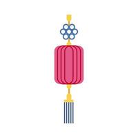 ícone de estilo simples de decoração suspensa lâmpada rosa meados do outono vetor