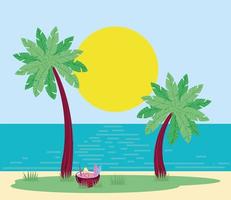 palmeiras de praia de verão vetor