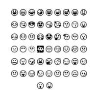 conjunto do emoji face ícones. simples linha arte estilo ícones pacote. vetor