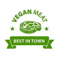 vegetariano carne Prêmio logotipo. plantar Sediada carne logotipo. vetor