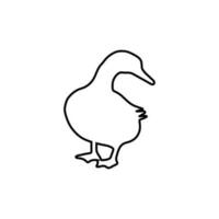 Pato ícone vetor. pássaro ilustração placa. Caçando símbolo. Ganso logotipo. vetor