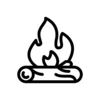 fogueira ícone Preto branco dentro linha estilo vetor