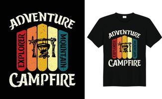 acampamento camiseta, vintage t camisa projeto, vetor camiseta Projeto