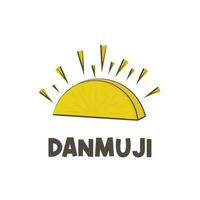 danmuji takuan coreano em conserva amarelo rabanete simples ilustração logotipo vetor